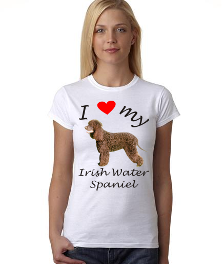 Dogs - I Heart My Irish Water Spaniel on Womans Shirt